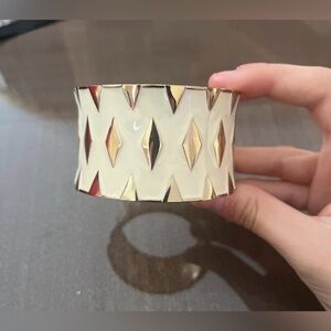 White and Gold Geometric Bangle